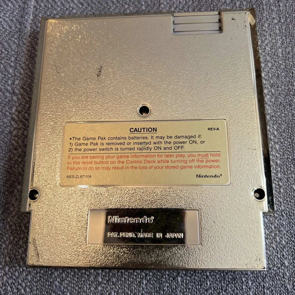 Nintendo NES Game, Zelda 2 The Adventure of Link, Authentic, Gold Cartridge